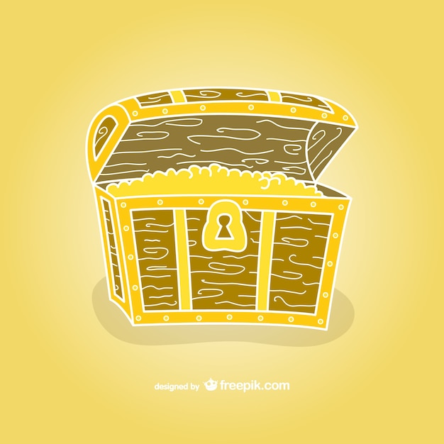 Free Vector treasure chest hand drawn vector