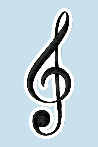 Free vector treble clef illustration