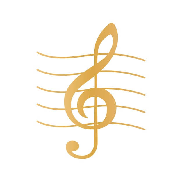 Free vector treble clef music note gold gradient