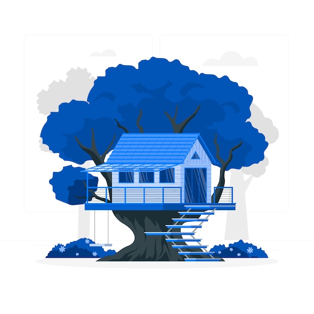 Free Vector tree house concept illustration