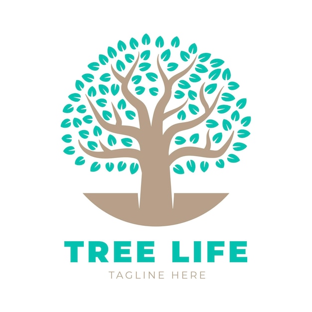 Free vector tree life logo template with tagline