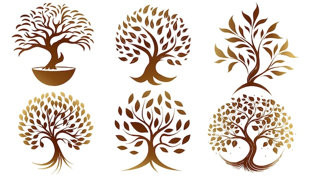 Free Vector tree logo collection