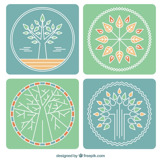 Free Vector tree logos collection