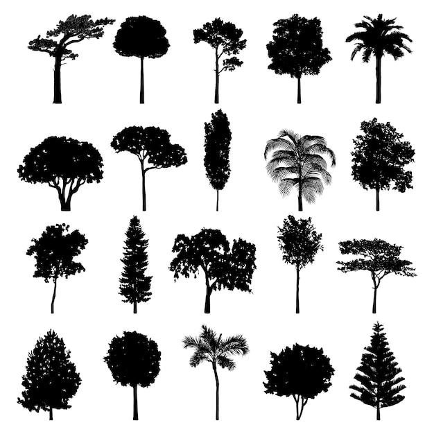 Free Vector tree silhouette collection 