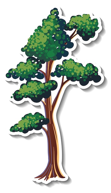 Free Vector tree sticker isolated on white background