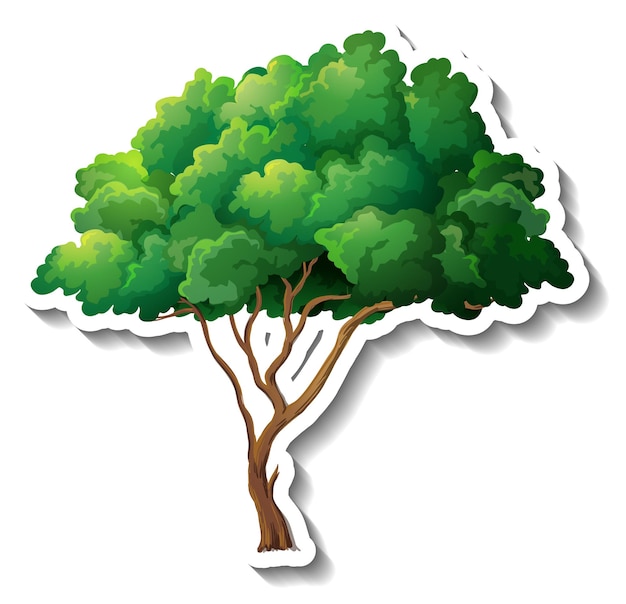 Free vector tree sticker on white background