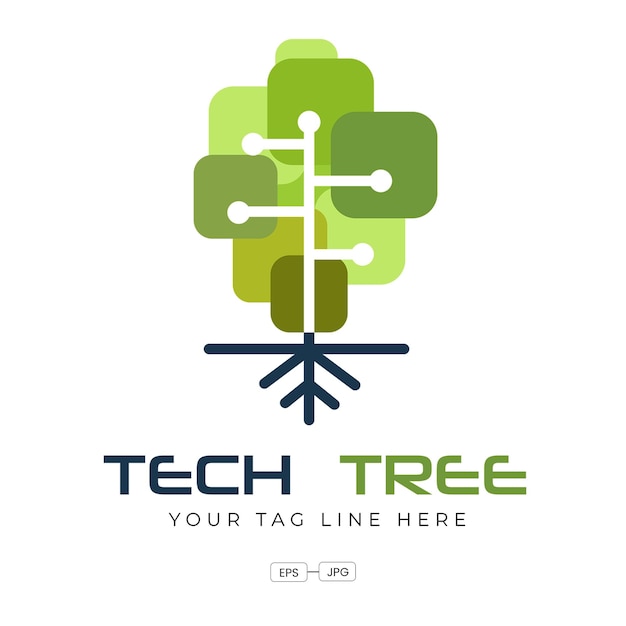 Free vector tree tech digital vector logo design