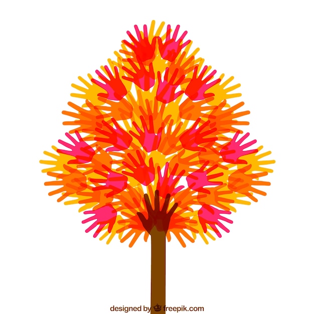 Free Vector tree with hands