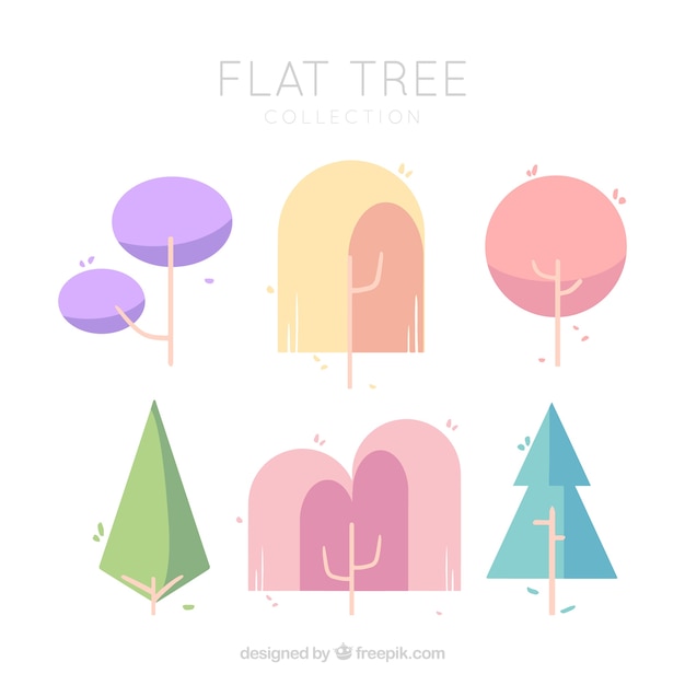 Free Vector trees collection in flat style