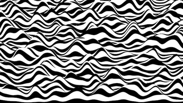 Free Vector trendy 3d zebra black and white stripes distorted backdrop