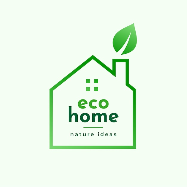 trendy eco friendly smart house icon background with leaf design vector