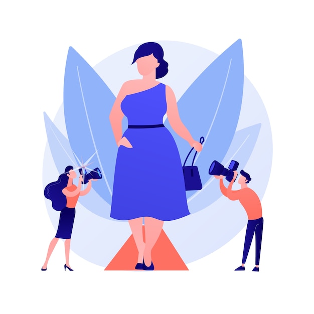 Free Vector trendy fashion show. overweight models, plump ladies, body positive girls. plus size fashionistas wearing trendy clothes and elegant accessories. vector isolated concept metaphor illustration