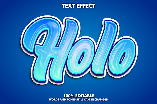 Free Vector trendy holography editable text