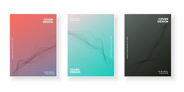 Trendy modern gradient cover page templates