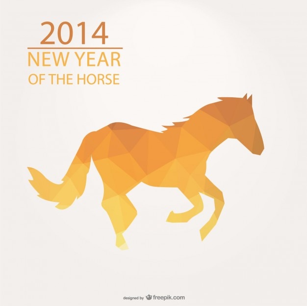 Free Vector triangle design for 2014 year of the horse