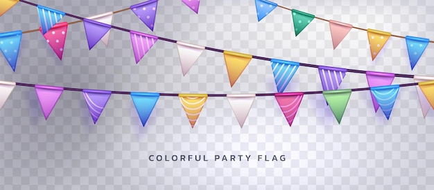 Free vector triangle flag garland for birthday party vector