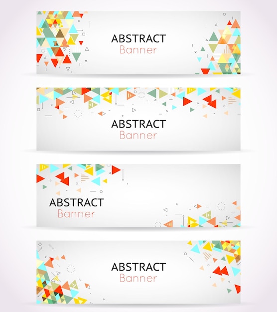  triangle polygonal banners or abstract headers