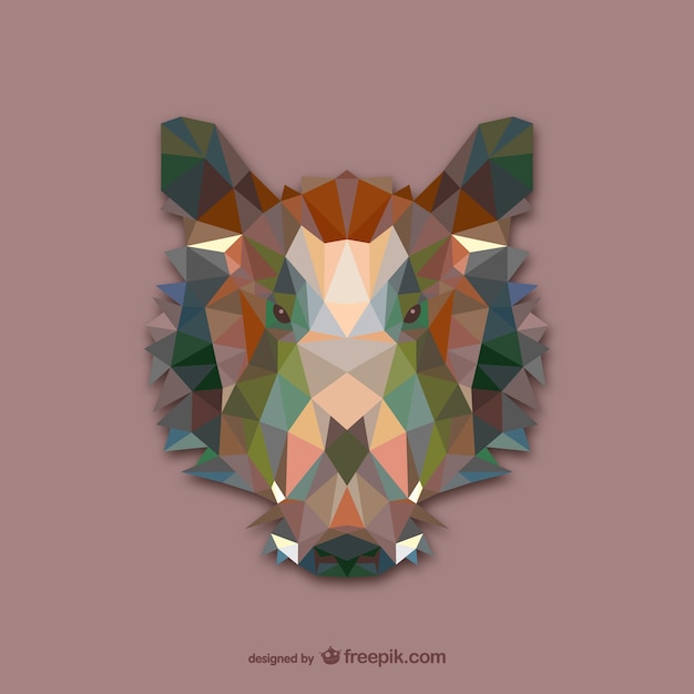 Free vector triangle wild boar design