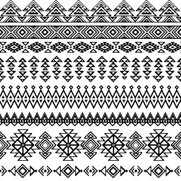 Tribal decorative pattern in black and white