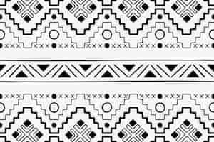 Free vector tribal pattern background, black and white seamless aztec design, vector