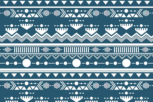 Free vector tribal seamless pattern background vector, white and blue design