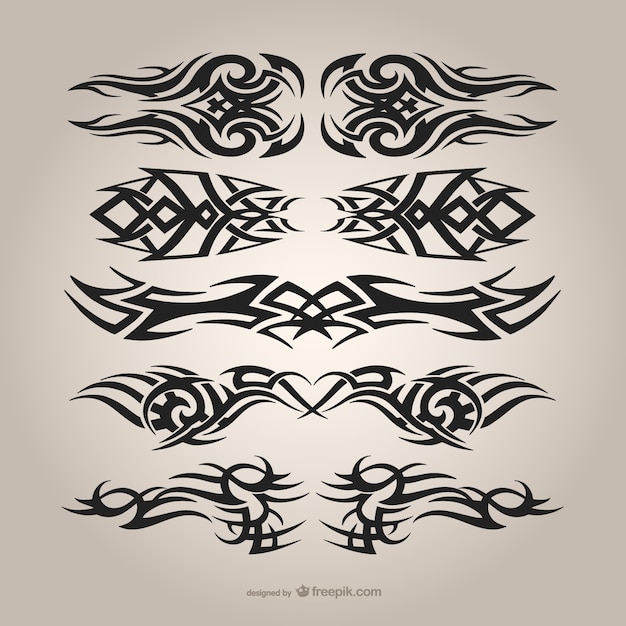 Free Vector tribal tattoos set