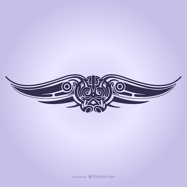 Tribal wings ornament tattoo 