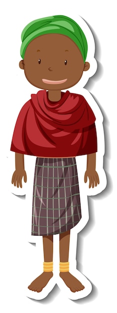 Free Vector a tribal woman with african tribe outfit on white background