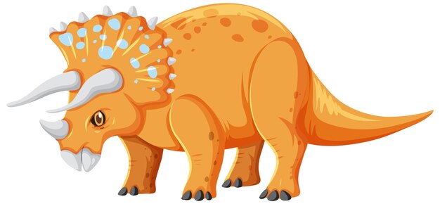 Triceratops dinosaur on white background