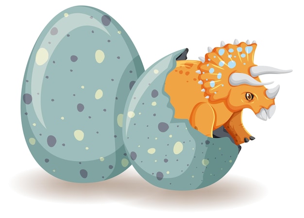 Triceratops hatching from egg