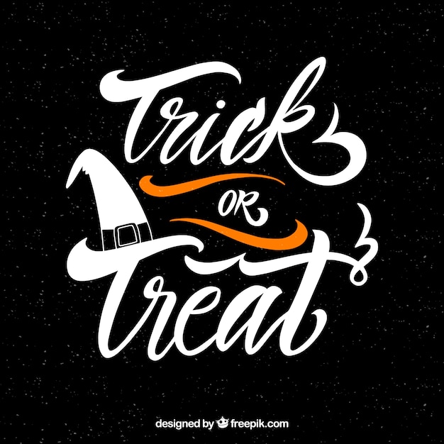 Free vector trick lettering or witch hat deal