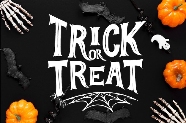 Trick ot treat lettering concept