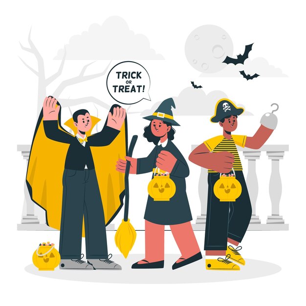 Trick or treat concept illustration