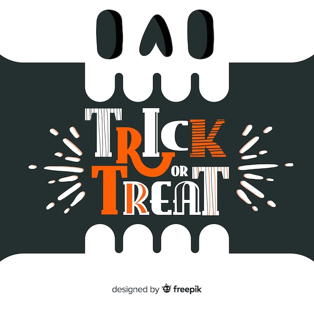 Free vector trick or treat halloween lettering