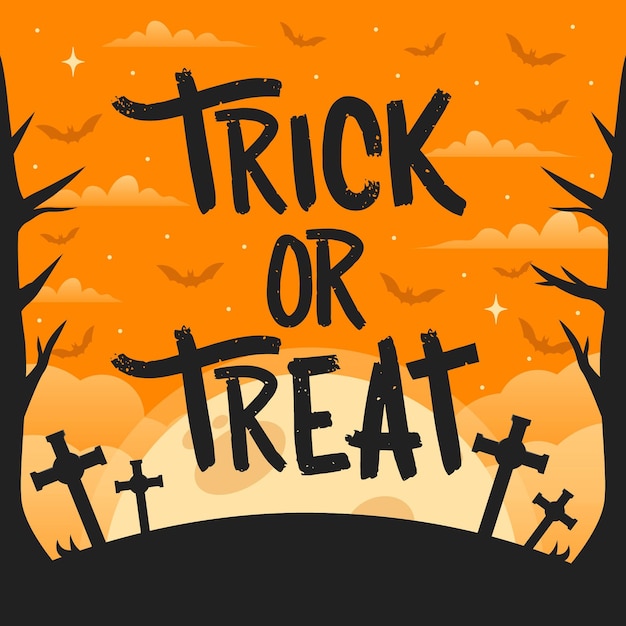 Free Vector trick or treat - lettering concept