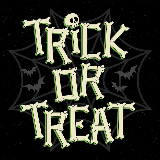 Free vector trick or treat lettering with bones