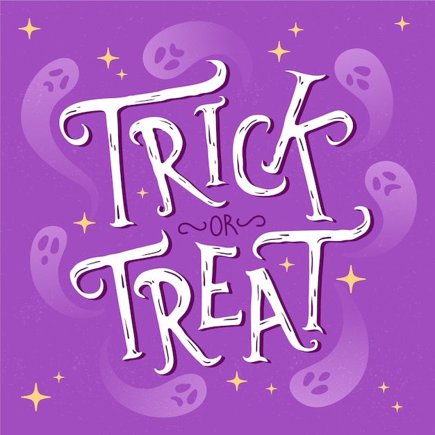 Free Vector trick or treat lettering