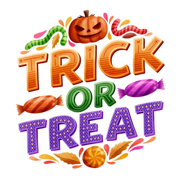 Trick or treat lettering