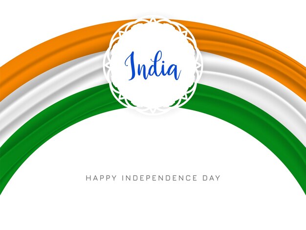 Tricolor 15th august Indian flag theme wave style background design