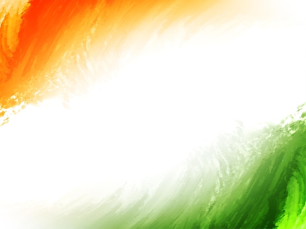 Free vector tricolor indian flag theme brush stroke design for indian independence day