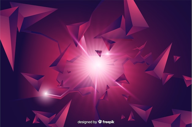 Tridimensional explosion with light background