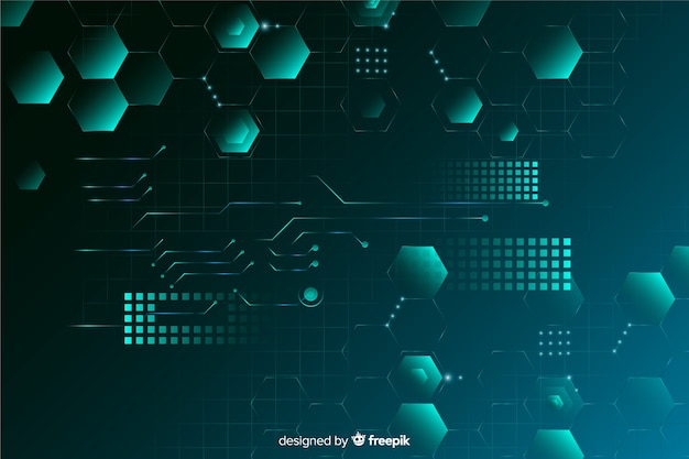 Tridimensional gradient circuit board background