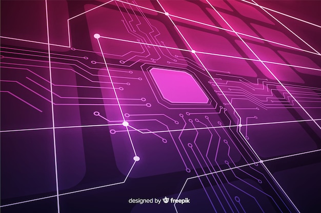 Tridimensional gradient circuit board background