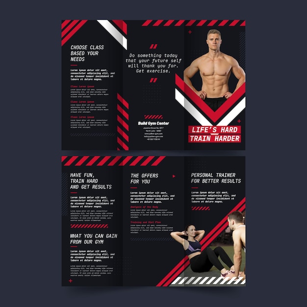 Trifold brochure print template fitness