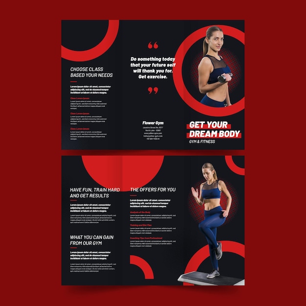 Trifold brochure print template sport