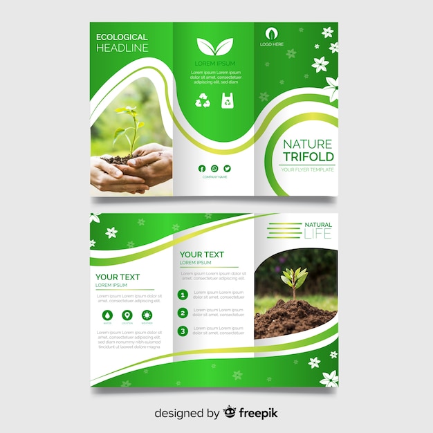 Trifold nature flyer with image