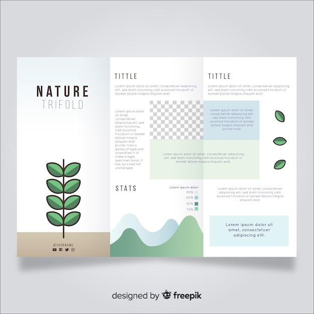 Free Vector trifold nature flyer