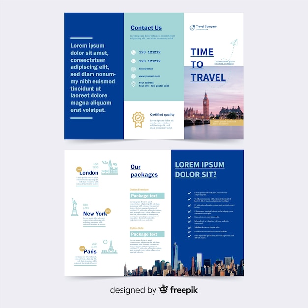 Trifold travel brochure template