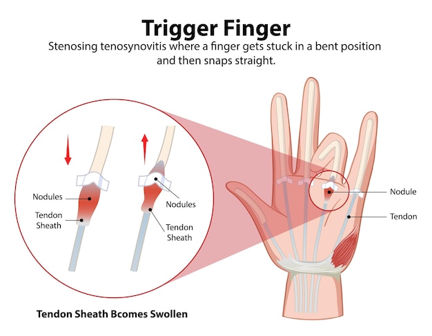 Free Vector trigger finger medical illustration