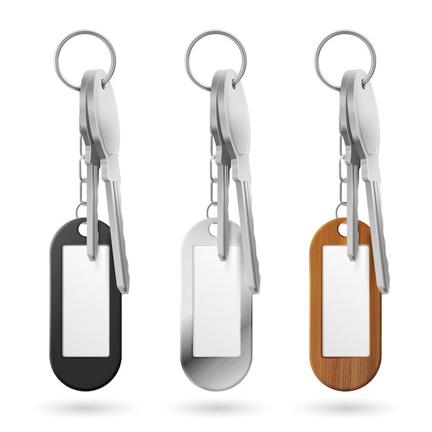 Free vector trinkets, keys bunch, metal, wooden and plastic